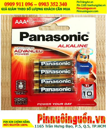 Panasonic LR03T/4B; Pin AAA 1.5v Alkaline Panasonic LR03T/4B Made in Thailand (Vỉ 4viên)