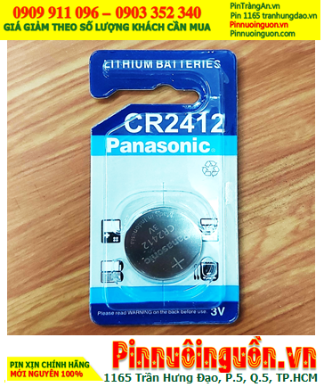 Panasonic CR2412; Pin 3v lithium Panasonic CR2412 chính hãng _Made in Indonesia (Loại vỉ 1viên)