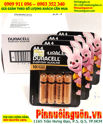 COMBO 01Hộp 12vỉ=48viên (Vỉ 4viên) Pin AA Duracell LR6 Everyday Alkaline 1.5v_Giá chỉ 468.000đ/HỘP