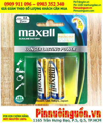 Maxell LR6(GD)2B; Pin AA 1.5v Alkaline Maxell LR6(GD)2B chính hãng (Vỉ xanh lá 02 viên)