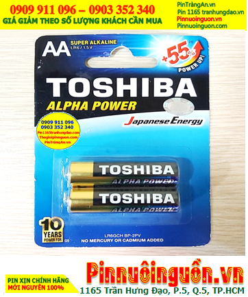 Toshiba Alpha LR6GCH BP-2PV; Pin AA 1.5v Super Alkaline Toshiba Alpha LR6GCH BP-2PV _Vỉ 2viên