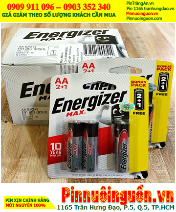 COMBO 1HỘP 12vỉ(=36viên) Pin Alkaline AA 1.5v Energizer E91, LR6 (Loại vỉ 3viên) _Giá chỉ 432.000đ/HỘP