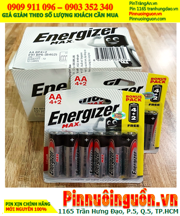 COMBO 1HỘP 12vỉ (72viên) Pin Alkaline 1.5v AA Energizer Max E91-BP6 _Giá chỉ 708.000vnd/Hộp