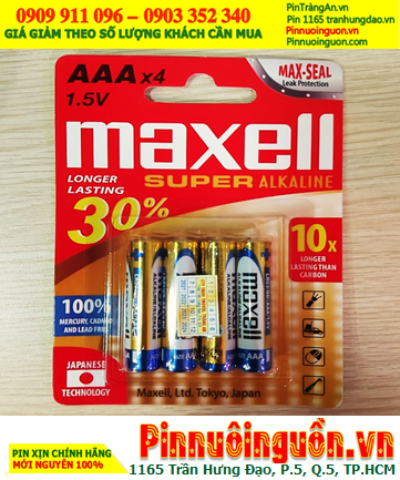 Maxell LR03(GD)4B, Pin đũa AAA 1.5v super alkaline Maxell LR03(GD)4B - MẪU MỚI /Loại vỉ 4viên