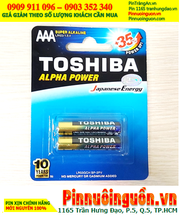 Toshiba Alpha LR03GCH BP-2PV; Pin AAA 1.5v Super Alkaline Toshiba Alpha LR03GCH BP-2PV _Vỉ 2viên