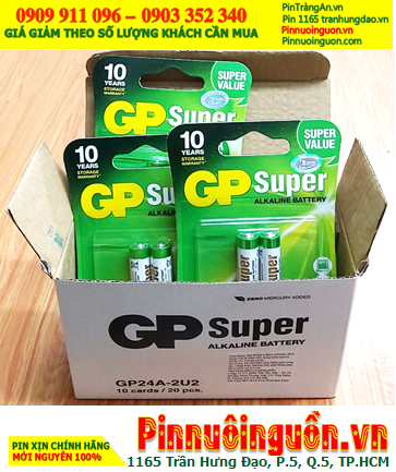 COMBO 01HỘP (10Vỉ 20viên) Pin AAA 1.5v Alkaline GP Super 24AUOJ-2U2 _Giá 239.000đ/Hộp