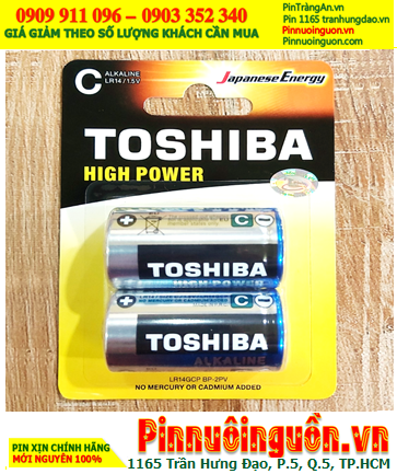 Toshiba LR14GCP-BP2, Pin trung C 1.5v Alkaline Toshiba LR14GCP-BP2 chính hãng /Loại vỉ 2viên