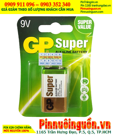 GP Super 1604UG Pin 9v Alkaline GP Super 1604UG/6LR61 Super Value chính hãng /Loại Vỉ 1viên