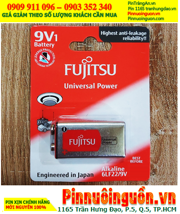 Fujitsu 6LF22, MN1604B; Pin 9v Alkaline Fujitsu 6LF22, MN1604B chính hãng /X.xứ NHẬT (Loại Vỉ 1viên)