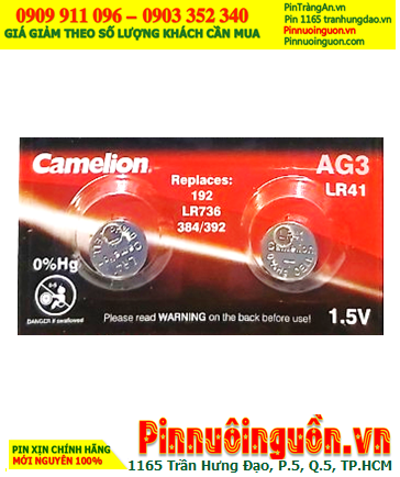 Pin AG3 LR41 -Pin cúc áo 1.5v Alkaline Camelion AG3, LR41 chính hãng