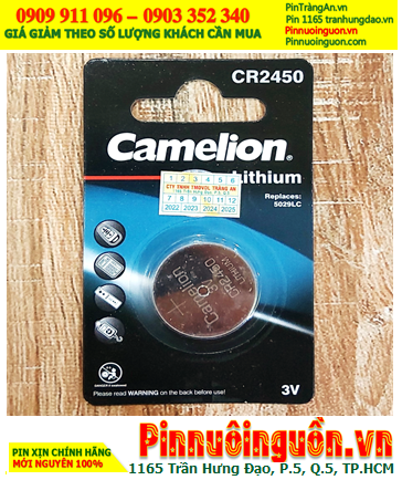 Pin CR2450 _Pin Camelion CR2450; Pin 3v lithium Camelion CR2450 chính hãng _Vỉ 1viên