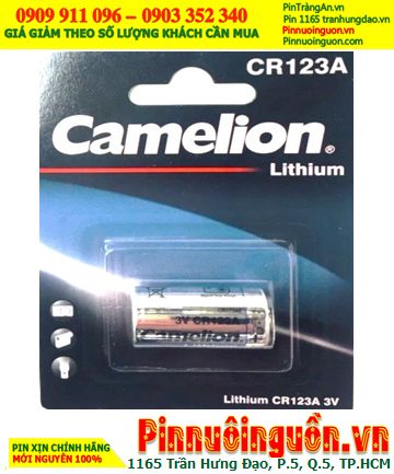 Pin CR123A, CR17345; Pin Camelion CR123A-BP1 PhotoLithium (Loại Vỉ 1viên)