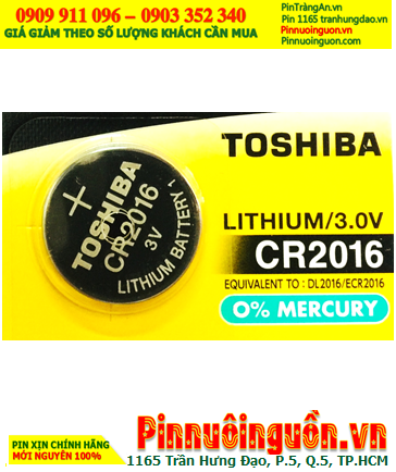 Toshiba CR2016; Pin đồng xu 3v lithium Toshiba CR2016 (20mmx1.6mm) chính hãng