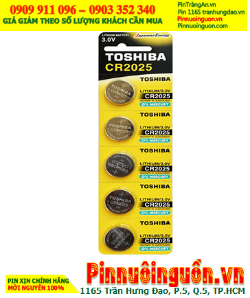 COMBO 1vỉ=5viên Pin Toshiba CR2025 lithium 3v chính hãng _Giá chỉ 57.000đ/ Vỉ 5viên