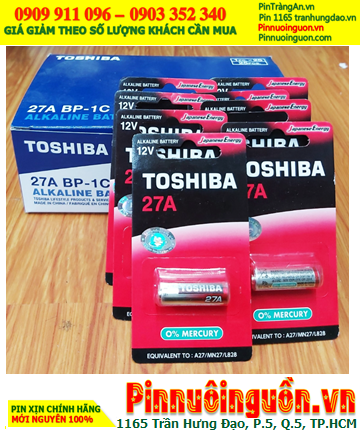 COMBO  1 HỘP 25 vỉ 1viên (25viên) Pin 12v Alkaline Toshiba 27A, A27 _Giá chỉ 537.000đ/HỘP 25vỉ