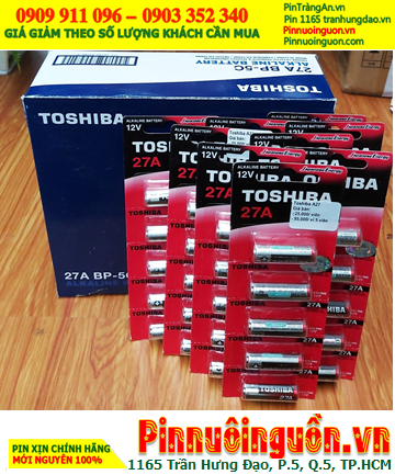 COMBO 1 HỘP 25 vỉ5viên Pin 12v Alkaline Toshiba A27 A27 chính hãng _Giá chỉ 2.275.000đ/HỘP 125viên