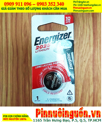 Pin CR2025 _Pin Energizer CR2025; Pin 3v lithium Energizer CR2025 chính hãng (Loại Vỉ 1viên)