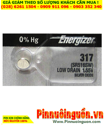 Pin SR516SW _Pin 317; Pin đồng hồ Energizer 317,SR516SW Silver Oxide 1.55v _Made in USA| HẾT HÀNG