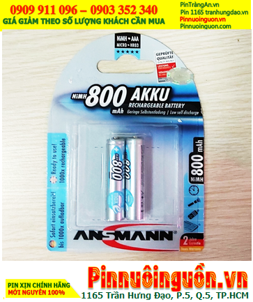 Ansman HR03 AAA800mAh; Pin sạc AAA 1.2v Ansman AAA800mAh-BL2 5030982 (Loại Vỉ 2viên)