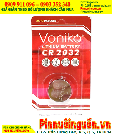 Voniko CR2032 _Pin đồng xu 3v lithium Voniko CR2032 chính hãng (Loại vỉ 1viên)