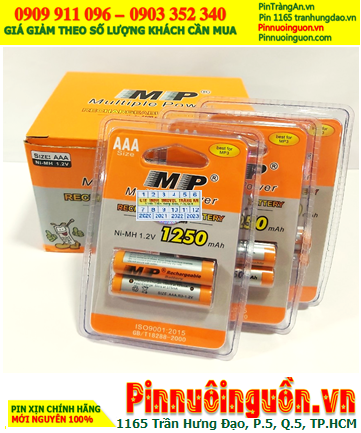 COMBO MUA 1hộp 12vỉ Pin sạc AAA 1.2v MP HR03 AAA 1250mAh _Giá chỉ 576.000đ/Hộp 24viên