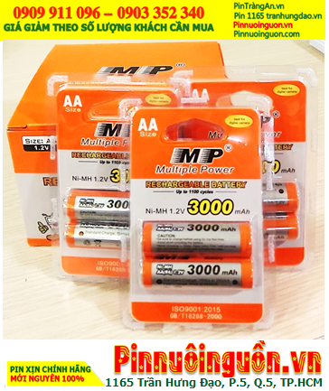 COMBO 1 HỘP 10 vỉ (20viên) Pin tiểu sạc 1.2v MP AA 3000mAh 1.2v (HR6/R6) _Giá chỉ 859.000/HỘP 10vỉ