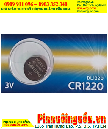 Pin CR1220 _Pin Philips CR1220; Pin 3v lithium Philips CR1220 chính hãng