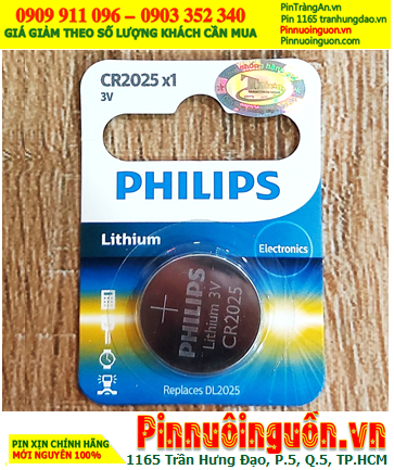 Pin CR2025 _Pin Philips CR2025; Pin 3v lithium Philips CR2025/DL2025 chính hãng / Loại Vỉ 1viên