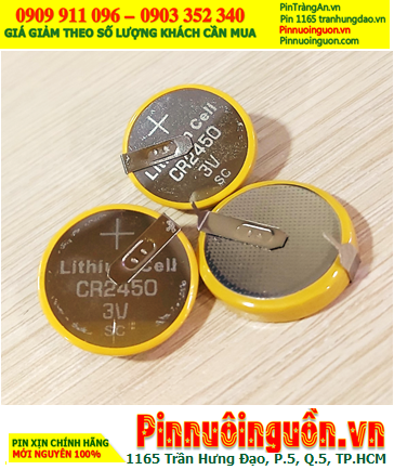 Pin CMOS CR2450; Pin CMOS CR2450 lithium 3v chính hãng _ có chân thép 2 chân như hình