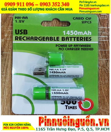 Pin chuột vi tính không dây Pin sạc NH-AA1450mAh 1.2v /Cổng sạc USB có sẳn trên thân pin/Sạc bằng dây USB