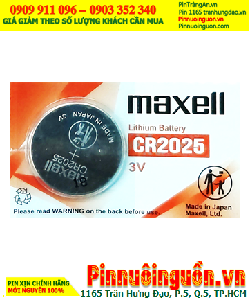 Maxell CR2025; Pin kính 3D Lithium 3V Maxell CR2025 chính hãng _Cell in Japan |HÀNG CÓ SẲN