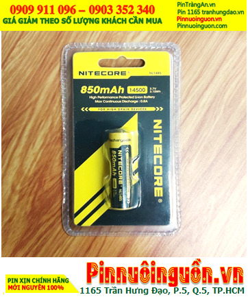 Pin VAPE Pin thuốc lá điện tử Pin sạc 3.7v AA850mAh (14500) Lithium-Ion Nitecore NL1485 (3.15Wh)