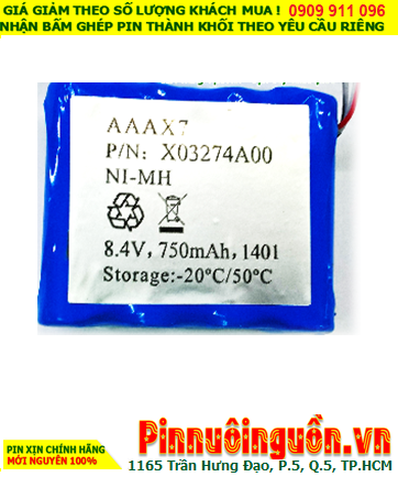 Pin máy đo khí 8.4v-750mAh, Pin sạc NiMh 8.4v-750mAh /Nhận thay pin máy đo khí 8.4v-750mAh