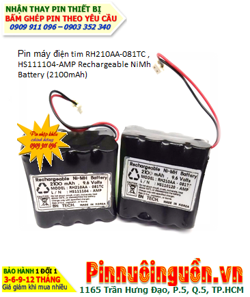 Pin máy điện tim RH210AA-081TC, HS111104-AMP _Pin sạc NiMh 9.6v 2100mAh