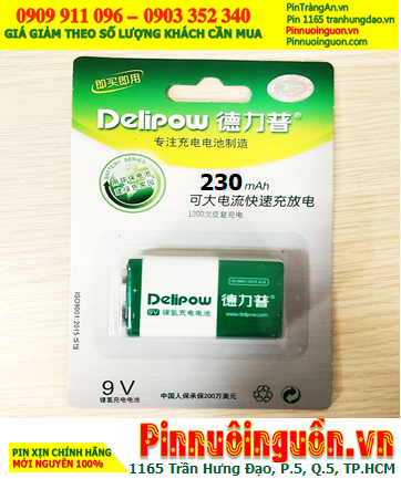 Pin Micro; Pin Karaoke; Pin sạc 9v Micro Delipow 9v-230mAh chính hãng |Bảo hành 3 tháng