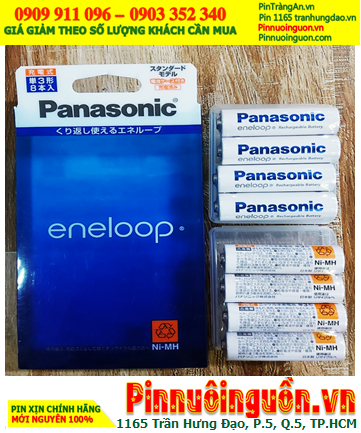 Panasonic Eneloop BK-3MCC/8C _Pin sạc AA1900mAh 1.2v Pin Thị trường Nội Địa Nhật /Loại Vỉ 8viên