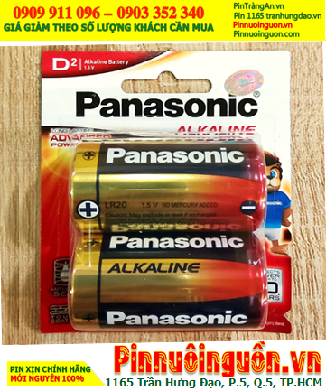 Panasonic LR20T/2B; Pin nuôi nguồn Panasonic LR20T/2B Alkaline 1.5v (Made in Japan) _Vỉ 2 viên