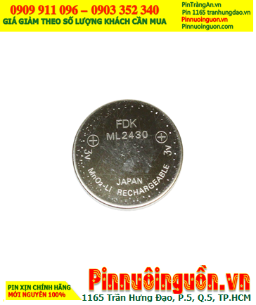 Pin sạc Sanyo ML2430 _Pin ML2430; Pin nuôi nguồn Sanyo ML2430 lithium 3v _Made in Japan