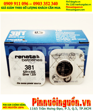 Renata SR1120SW, Pin 381_Pin 1.55v Silver Oxide Renata SR1120SW chính hãng (Vỉ 1viên)