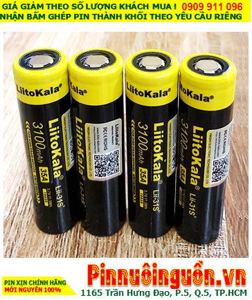 LiitoKala Lii-31S, Pin sạc 18650 Lithium 3.7v LiitoKala Lii-31S (IMR3100mAh, 11.5Wh, Dòng Xả 35A) chính hãng