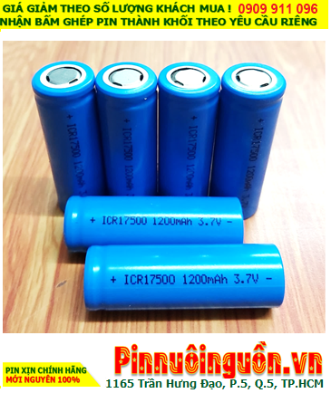 ICR17500; Pin sạc 3.7v Lithium 17500 ICR17500 1200mAh (17mmx50mm) chính hãng