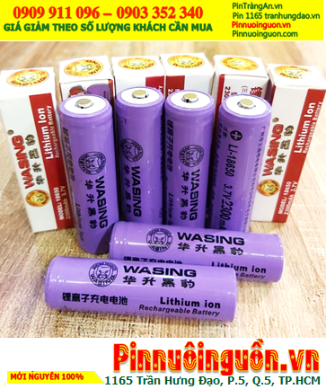 Pin đèn pin _Pin sạc 18650 lithium 3.7v  Wasing 18650 2300mAh chính hãng /Vỏ màu tím