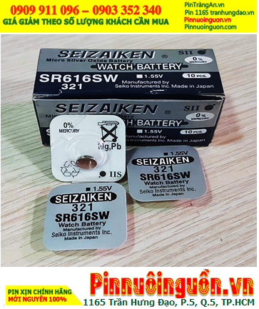 Seizaiken SR616SW _Pin 321; Pin đồng hồ 1.55v Silver Oxide Seizaiken SR616SW _Pin 321 (Loại vỉ 1viên)