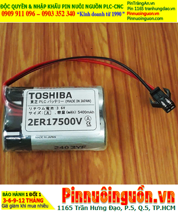 Toshiba 2ER17500V (Zắc SM2.54-2P) Pin nuôi nguồn lithium 3.6v 5400mAh (2 viên ghép đôi) _Xuất xứ Nhật