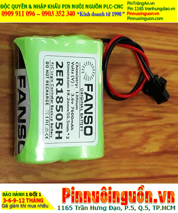 Fanso 2ER18505H (2 viên ghép bộ), Pin nuôi nguồn PLC Fanso 2ER18505H lithium 3.6v 8000mAh