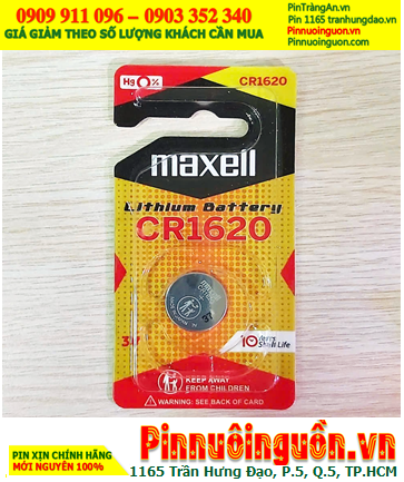 Maxell CR1620; Pin 3v lithium Maxell CR1620 _Cells in Japan (Loại vỉ 1viên)