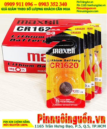 COMBO 01Hộp (20vỉ) Pin 3V lithium Maxell CR1620 (Cell in Japan) _Giá chỉ 479.000đ/Hộp