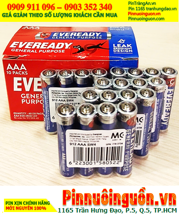 COMBO 01hộp=40viên Pin 1.5v Eveready 912 AAA SW4 /R03 Indonesia _Giá chỉ 95.000/Hộp 40viên