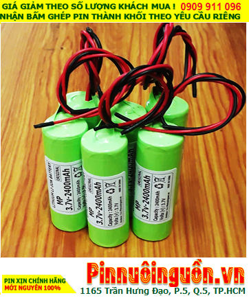 MP 18650-2400mAh, Pin sạc Lithium Li-ion MP 18650-2400mAh (Dây Zắc cắm) chính hãng