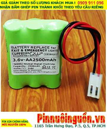 Pin đèn Exit thoát hiểm 3.6v-AA2500mAh, Pin đèn SỰ cố khẩn cấp 3.6v-AA2500mAh, Pin SẠC 3.6v-AA2500mAh